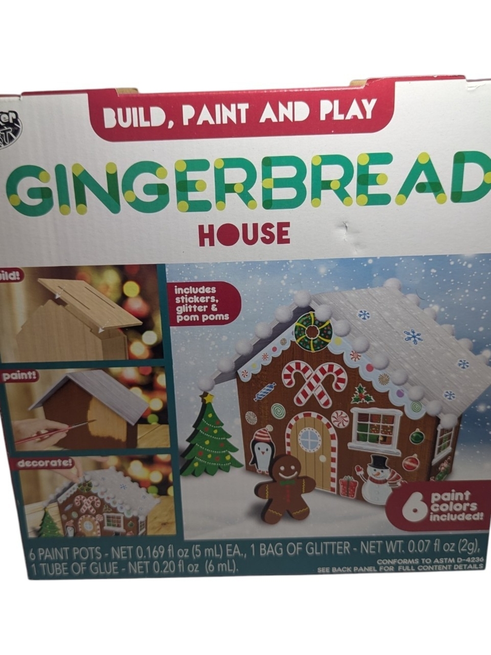 Build, Paint and Play Gingerbread House Kit Brown